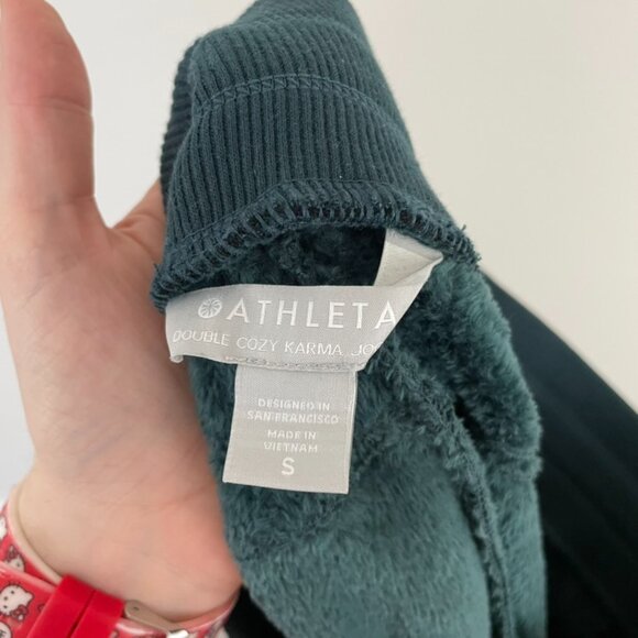 Athleta Double Cozy Karma Recovery Joggers in Teal Size Small - Picture 3 of 7